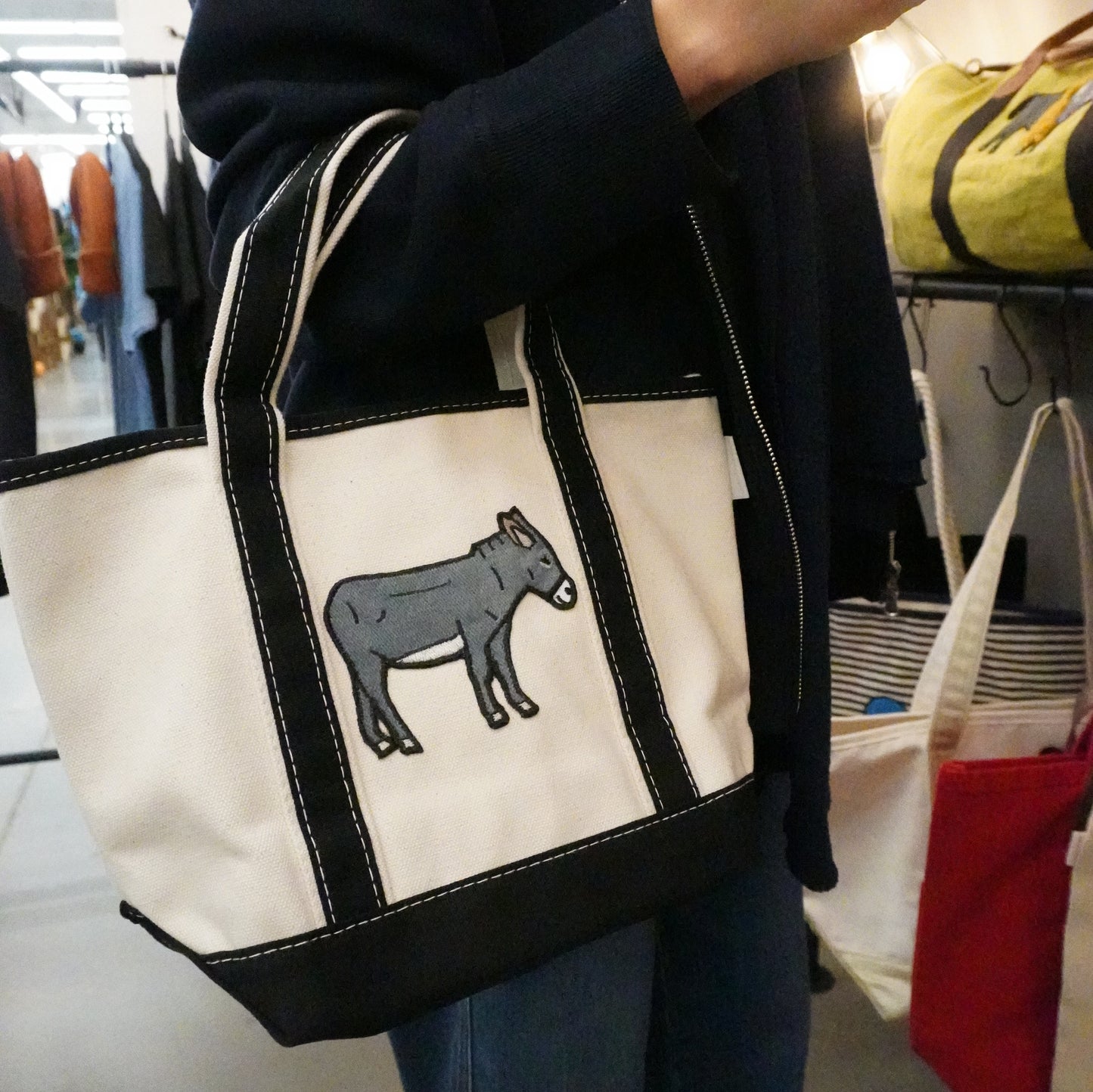Donkey Handy Open Top Tote – Cute Canvas Everyday Tote Bag for Shopping, Work & Daily Essentials