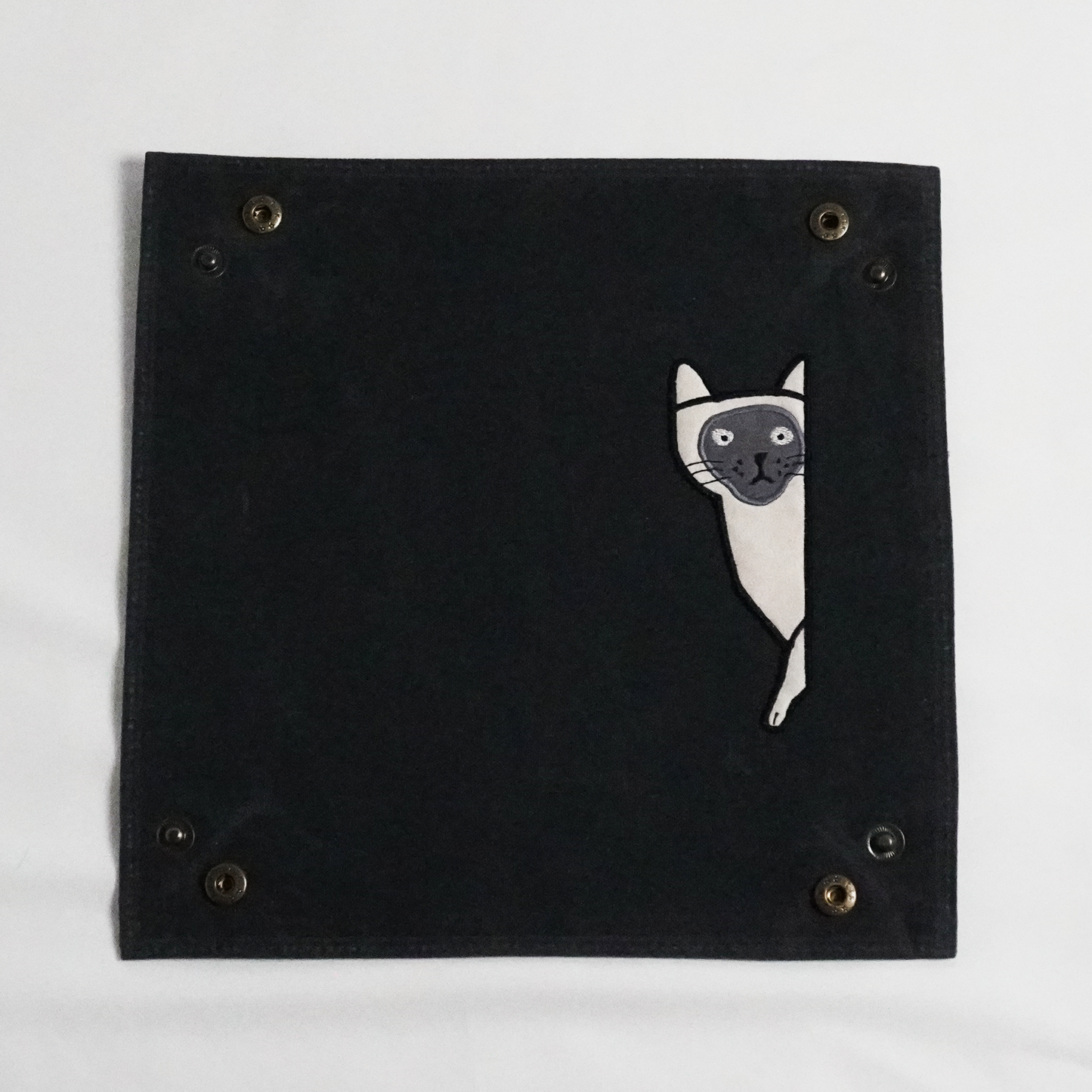 Sneaky Cat Gray Desk Tray – Wax Canvas Organizer