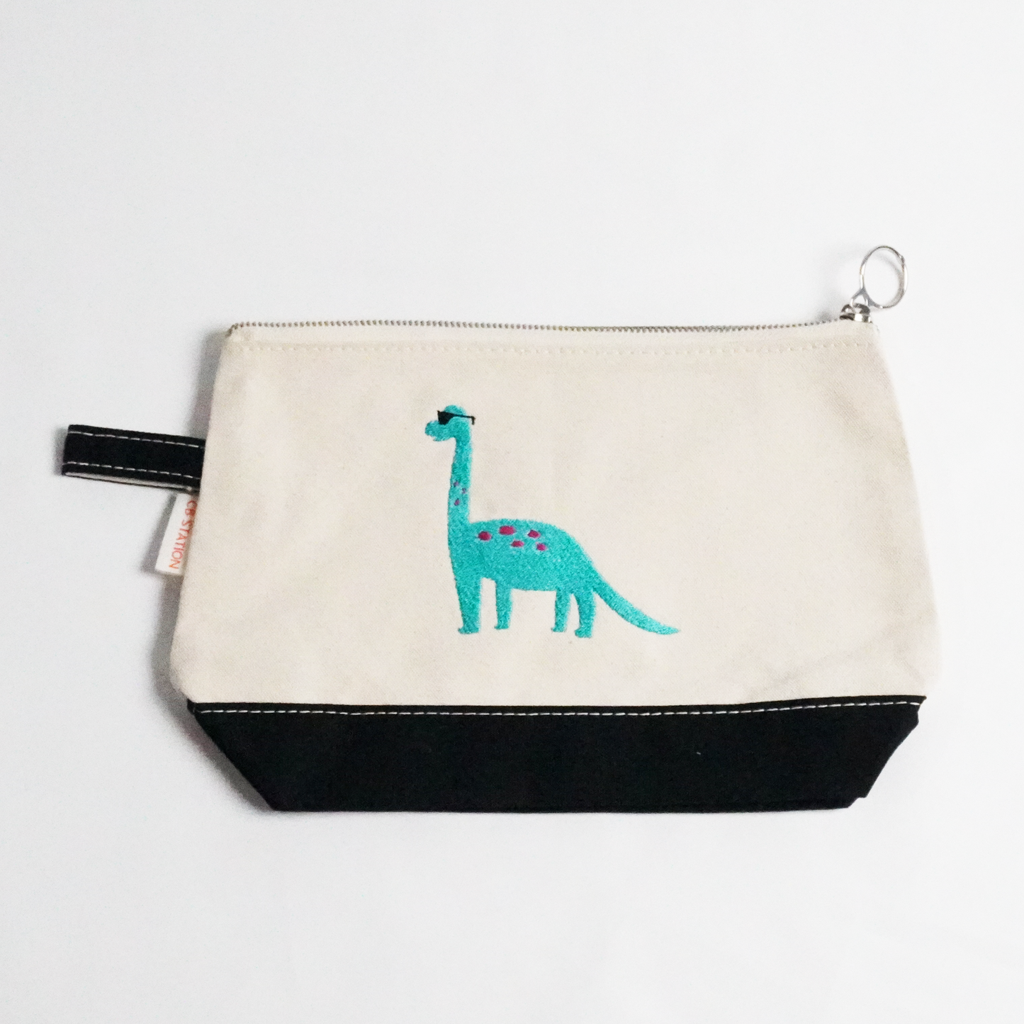 Blue Dinosaur Black Makeup Pouch – Fun and Practical Organizer for Essentials