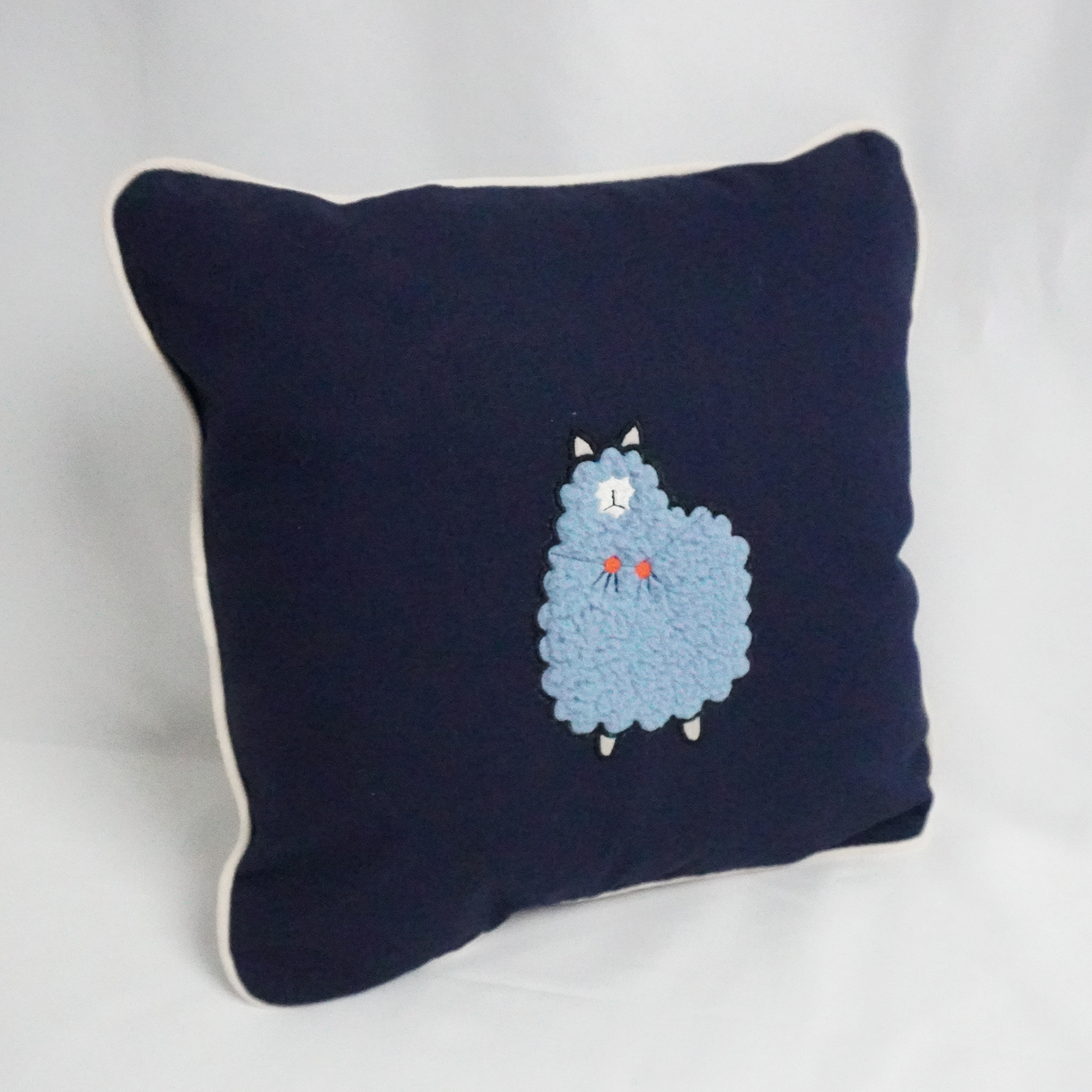 Alpaca Appliqué Pillow Case – Embroidered Cushion Cover (No Insert)