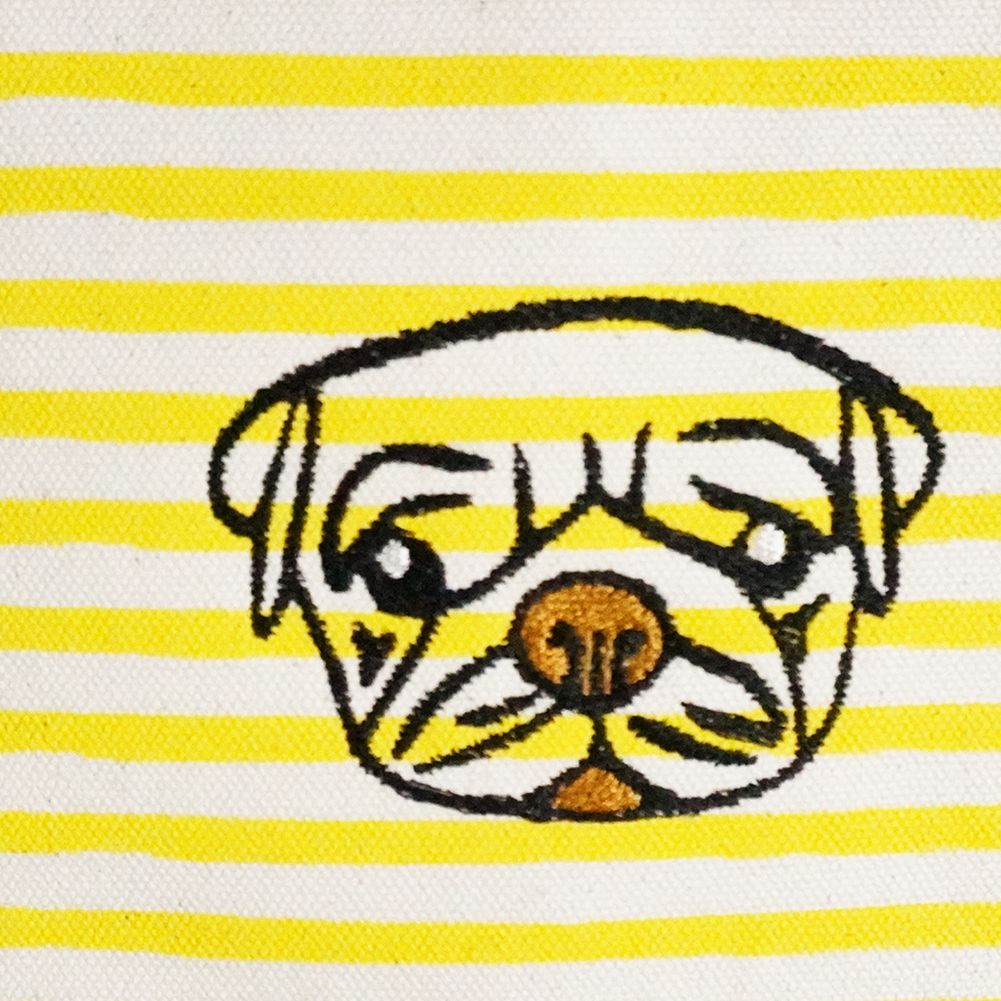 Pug Yellow Stripes Clutch – Cute Bag Organizer for Essentials