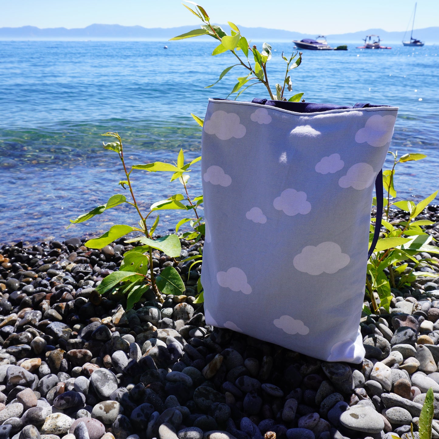 Hand-made Tote Bag - Sky is Blue