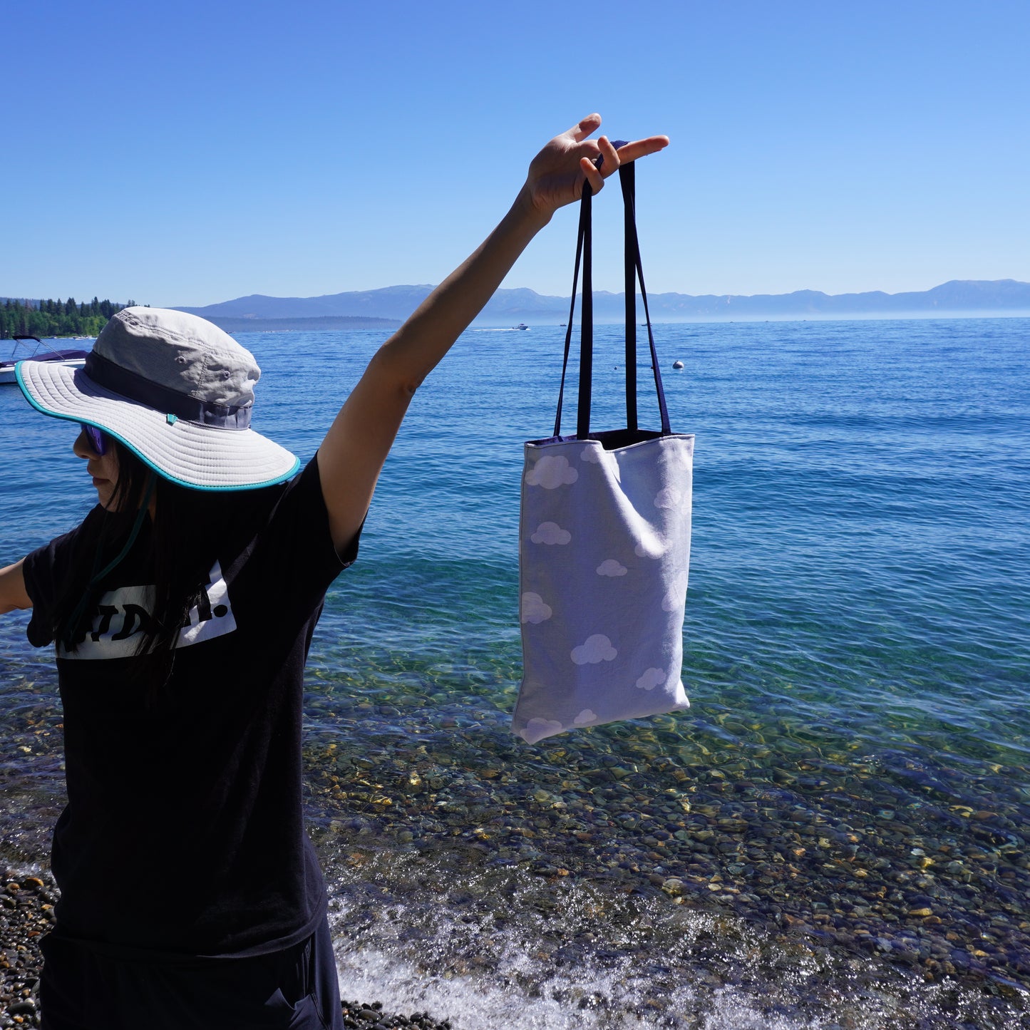 Hand-made Tote Bag - Sky is Blue