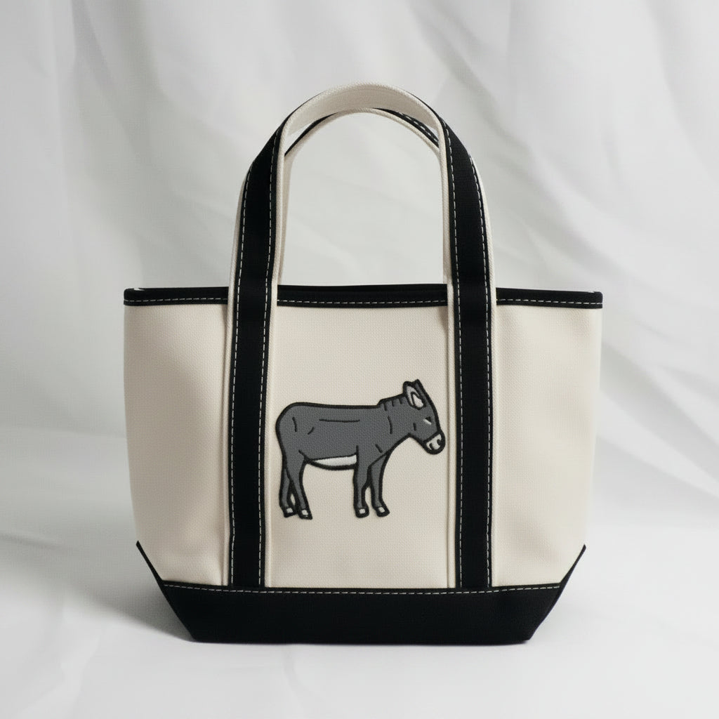 Donkey Handy Open Top Tote – Cute Canvas Everyday Tote Bag for Shopping, Work & Daily Essentials
