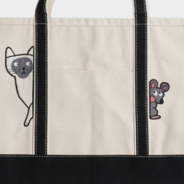 Cat & Mouse Large Classic Tote – Funny Canvas Tote Bag for Daily Errands, School & Gifts