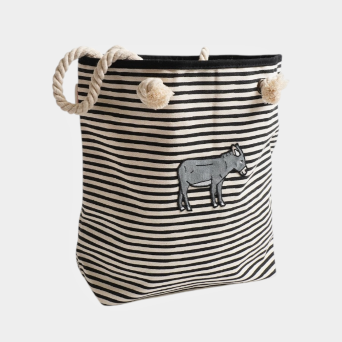 Donkey Knotted Rope Tote – Cute Canvas Beach Tote with Rope Handles for Everyday Adventures