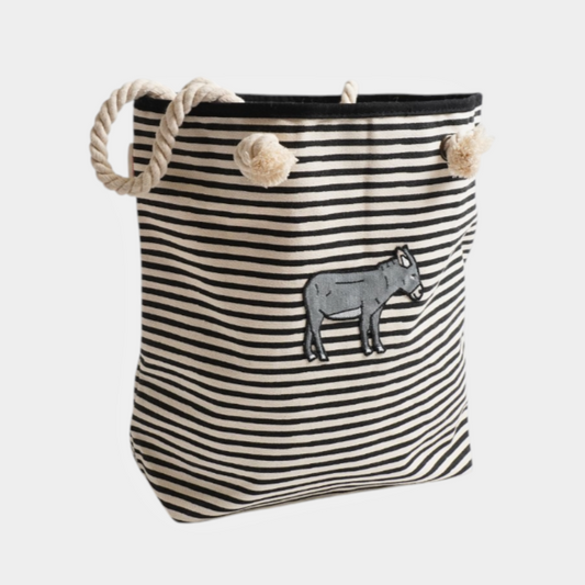 Donkey Knotted Rope Tote – Cute Canvas Beach Tote with Rope Handles for Everyday Adventures