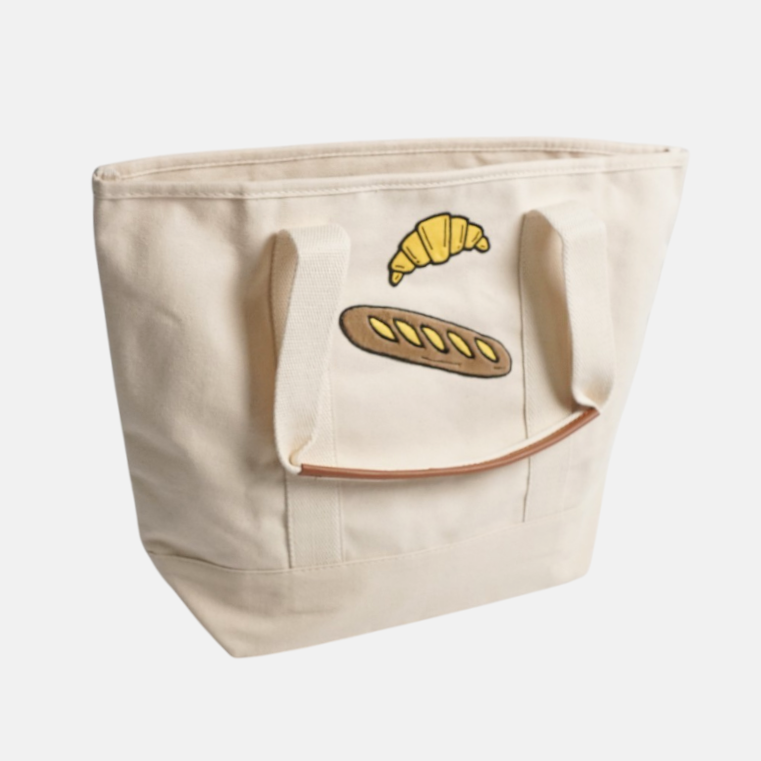 Bread Trio Essential Tote Bag – Cute Canvas Shopping Bag for Grocery, Work, Beach & Daily Use