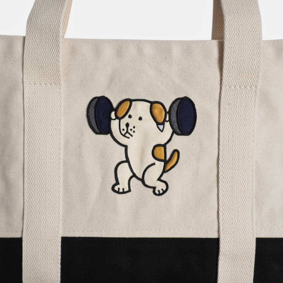 Gym Dog Yoga Tote Bag (Yoga Mat not not included) – Fun Canvas Gym Bag for Yoga, Fitness, Pilates & Everyday Carry