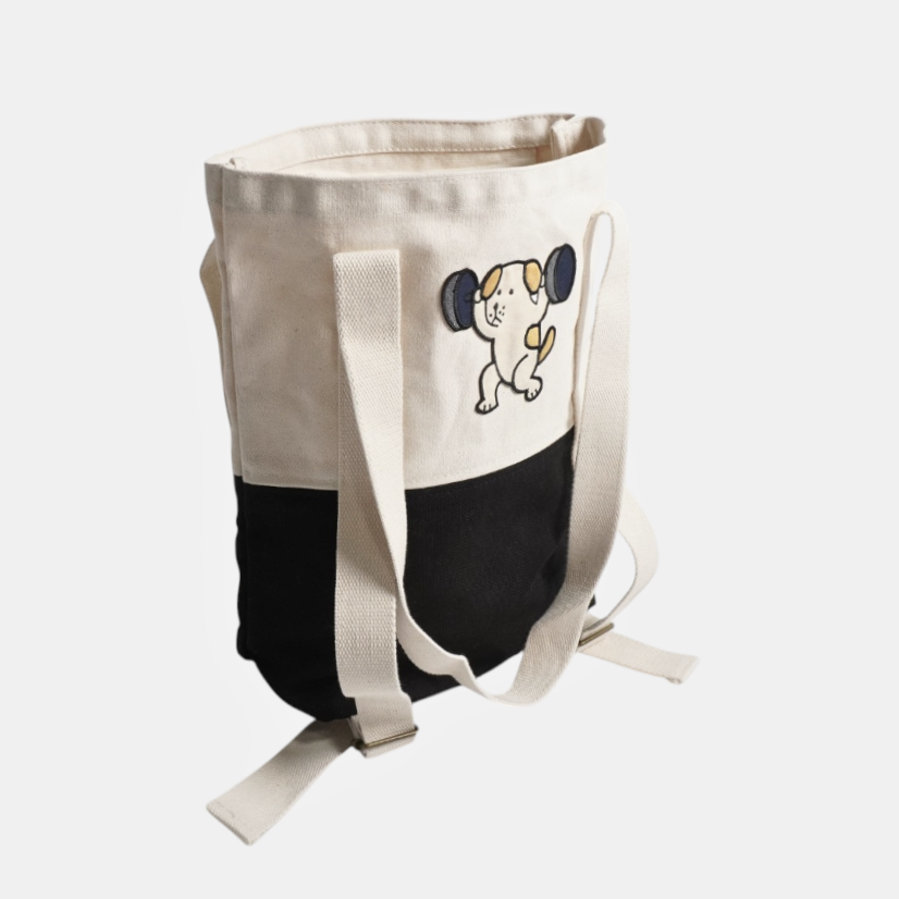 Gym Dog Yoga Tote Bag (Yoga Mat not not included) – Fun Canvas Gym Bag for Yoga, Fitness, Pilates & Everyday Carry