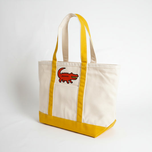 Crocodile Medium Classic Tote – Cute Everyday Canvas Tote Bag for Work, School & Shopping