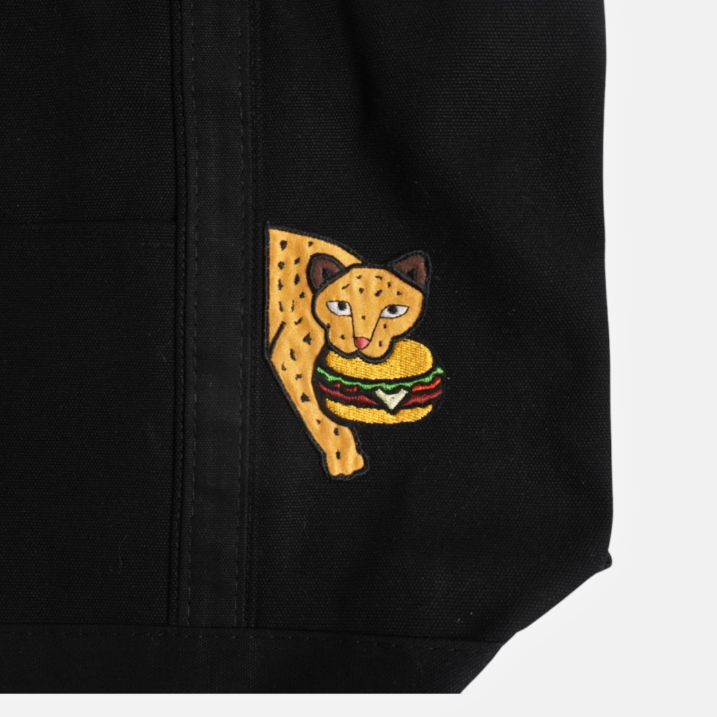 Leo Eats Burger Medium Classic Tote – Funny Canvas Tote Bag for Daily Errands & Gift Lovers