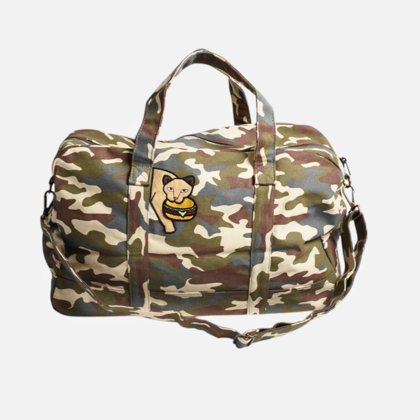 Puma Eats Burger Expedition Weekender – Funny Duffel Bag for Travel, Gym & Weekend Adventures