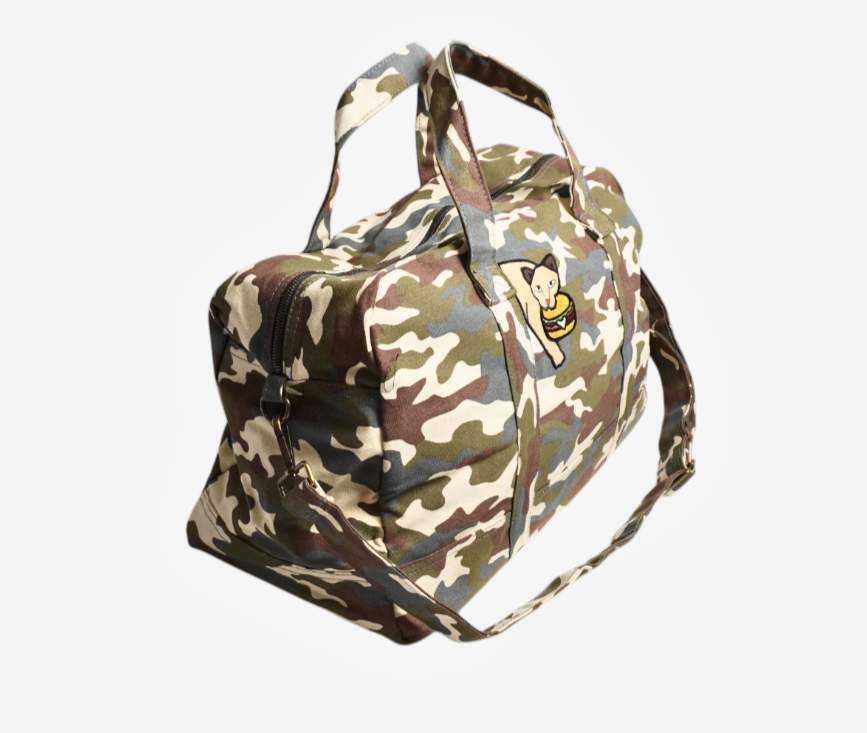 Puma Eats Burger Expedition Weekender – Funny Duffel Bag for Travel, Gym & Weekend Adventures