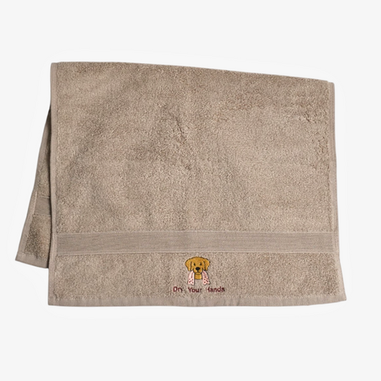Dog Dry Your Hands Cotton Hand Towels – Funny Kitchen & Bathroom Towels for Dog Lovers