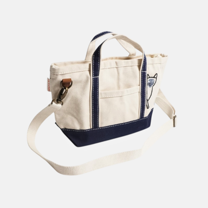 Sneaky Cat Crossbody Classic Tote – Cute Canvas Shoulder Tote for Everyday, Work & Shopping