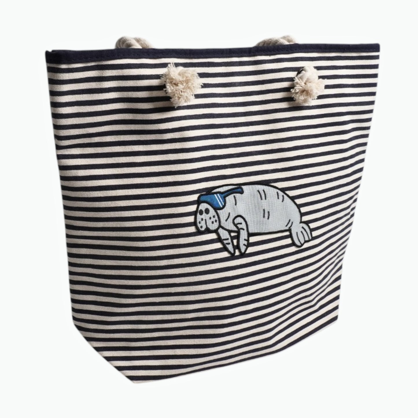 Manatee Knotted Rope Tote – Adorable Beach Tote Bag with Rope Handles for Shopping & Summer Fun