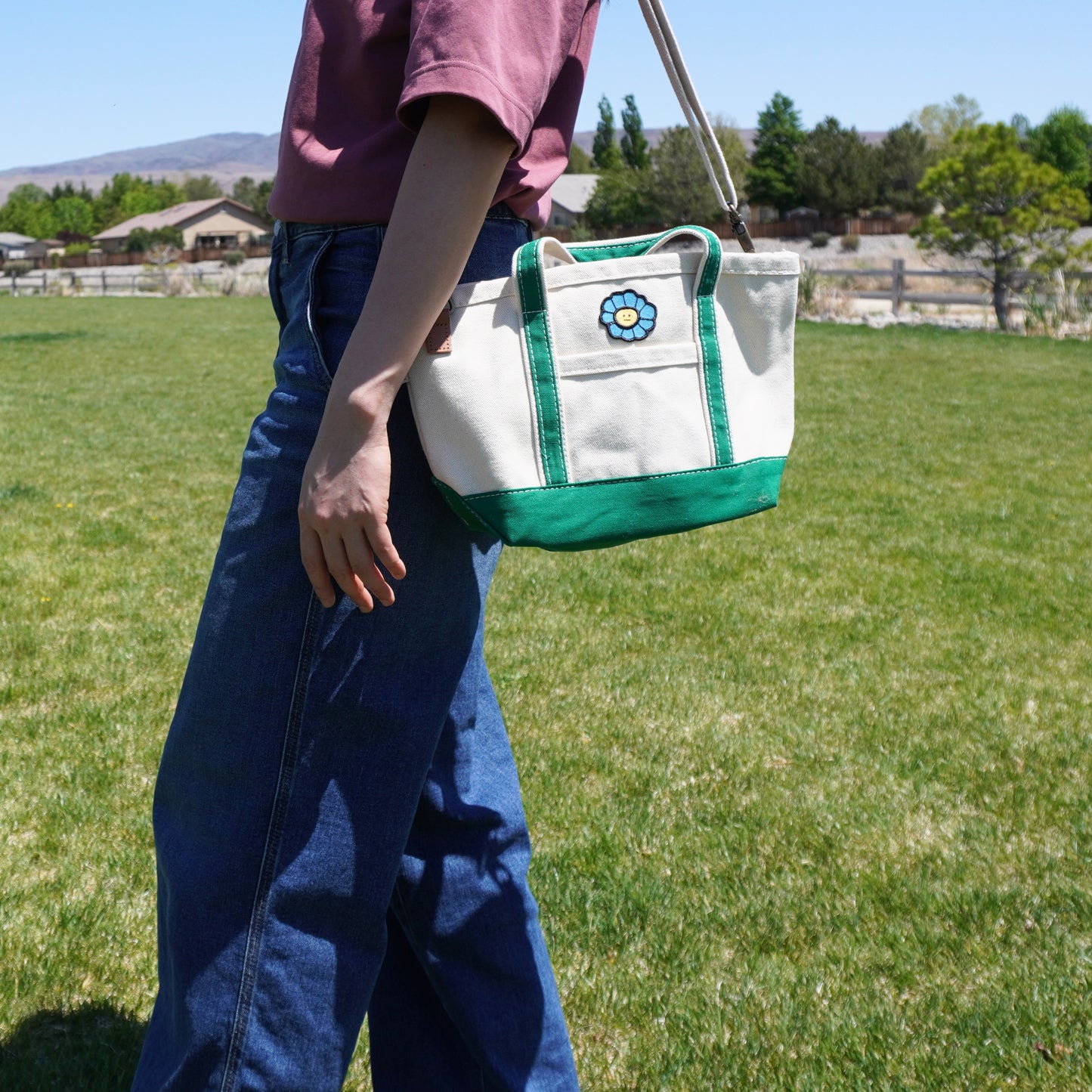 Ugly Flower Crossbody Tote– Fun Floral Canvas Tote for Shopping, Work & Daily Style