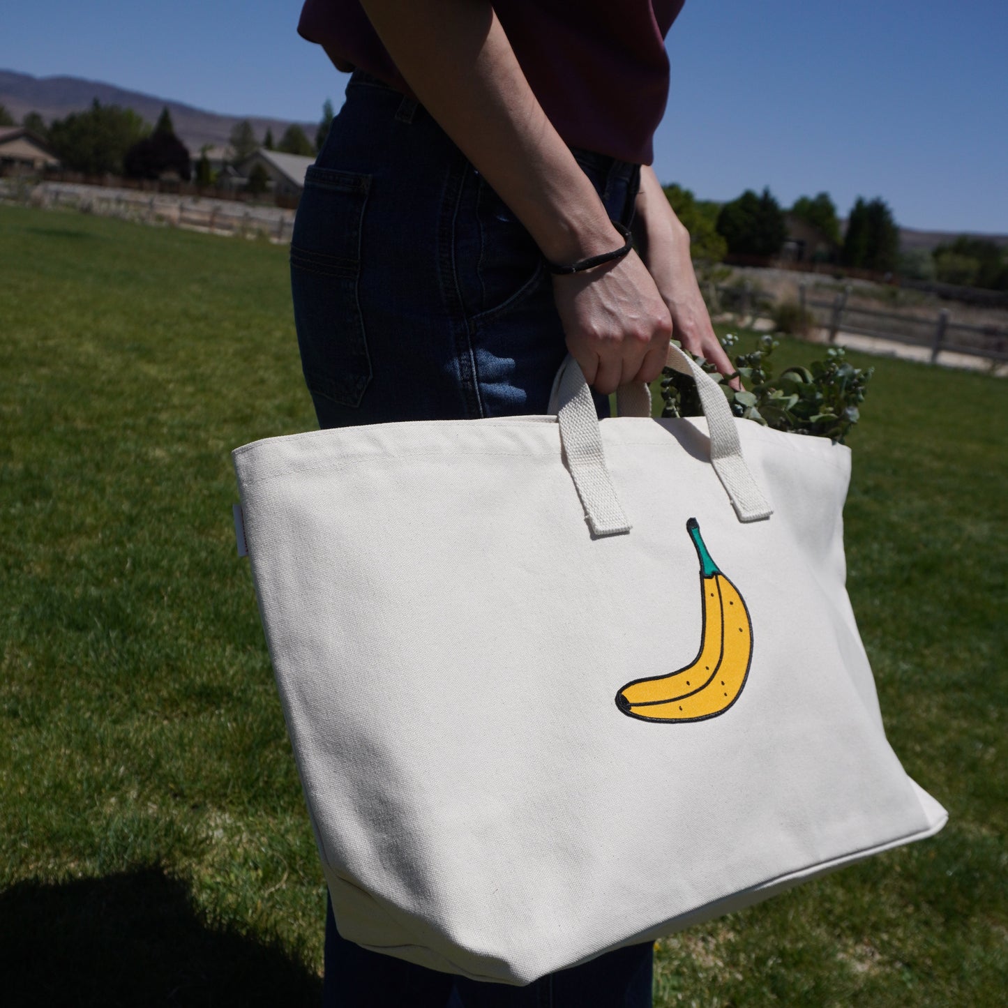 Banana Farmers Tote Wide – Fun Canvas Grocery Tote Bag for Farmers Markets & Daily Shopping