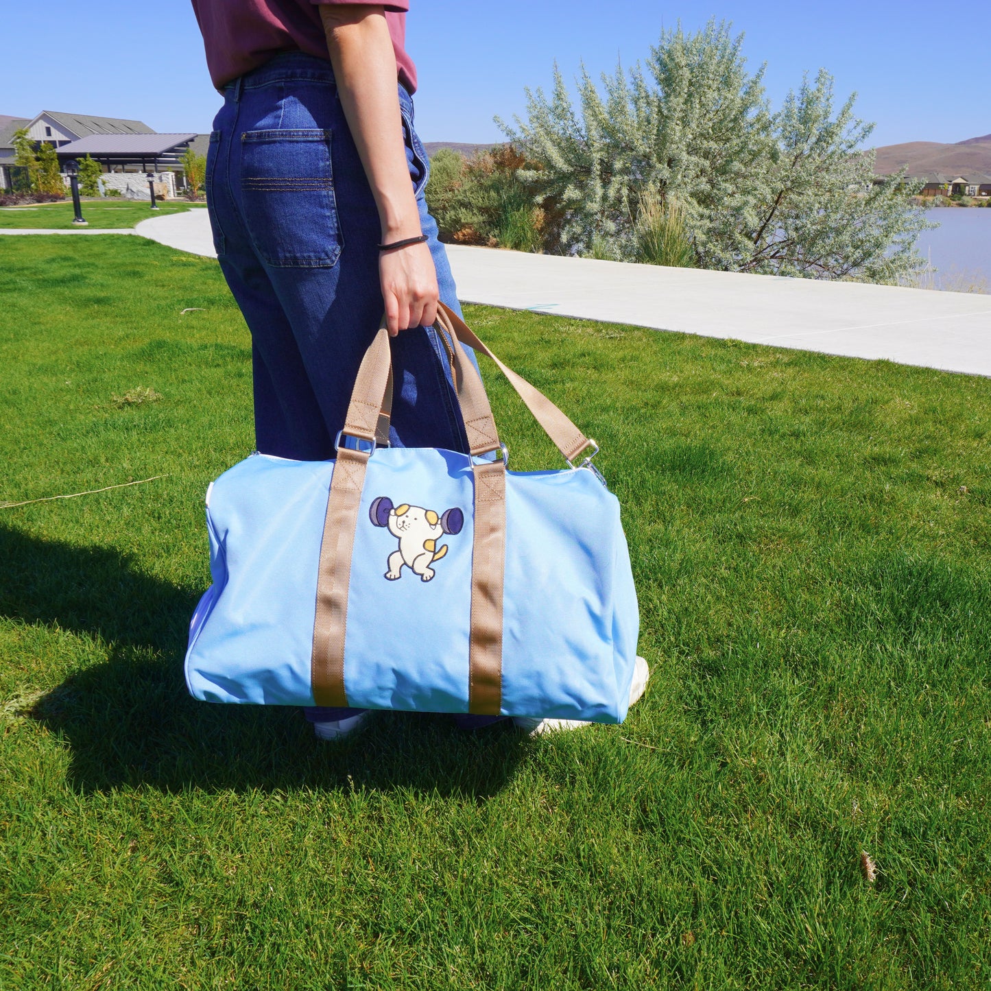 Gym Dog Motion Weekender Bag – Cute Overnight Travel Bag for Gym, Weekend Getaways & More