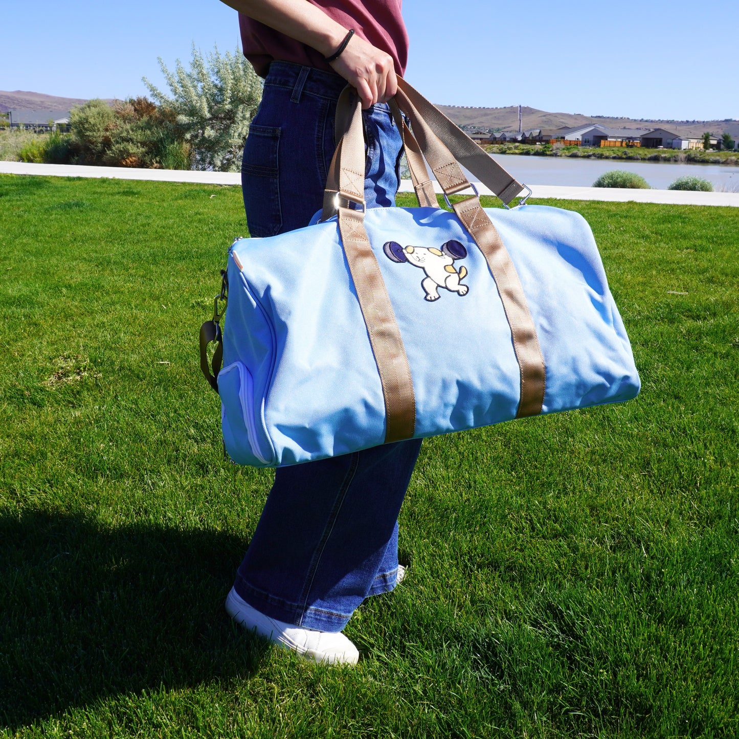 Gym Dog Motion Weekender Bag – Cute Overnight Travel Bag for Gym, Weekend Getaways & More