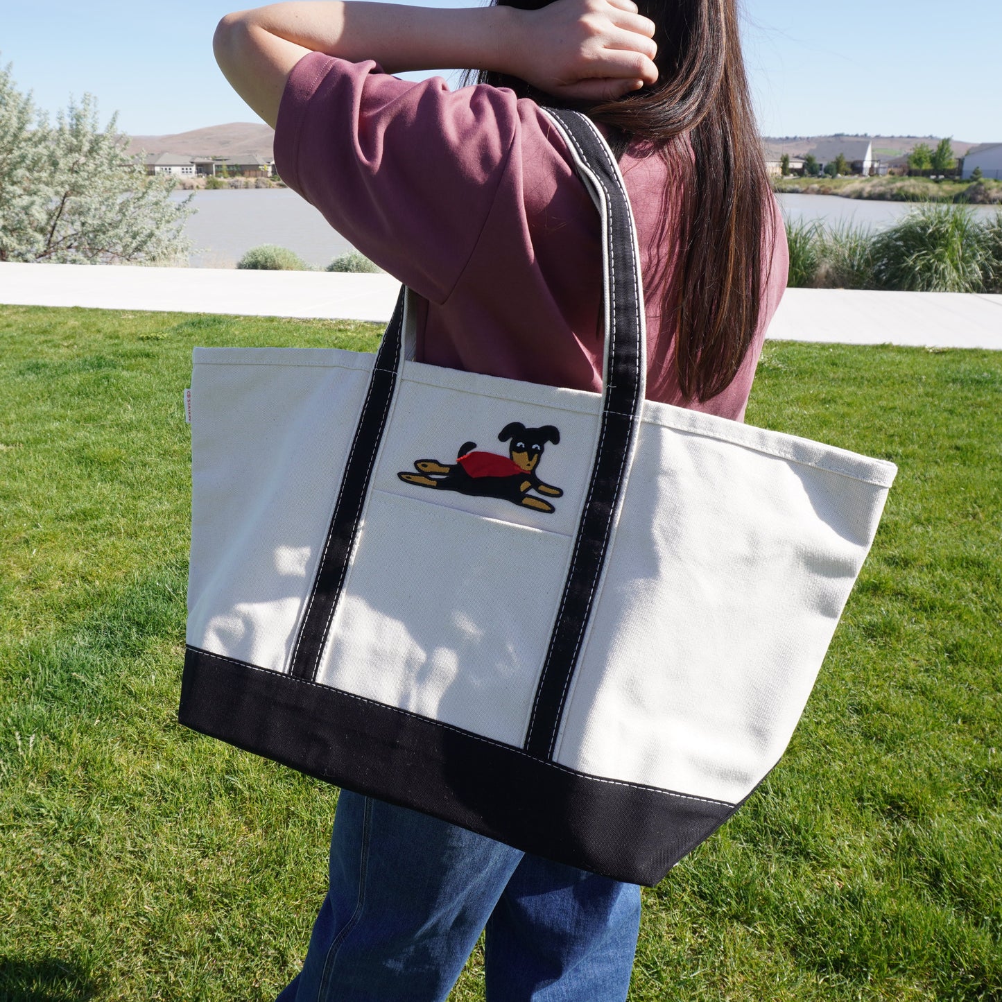 Superdog Large Classic Tote – Cute Canvas Tote Bag for Shopping, Beach Trips & Everyday Adventures