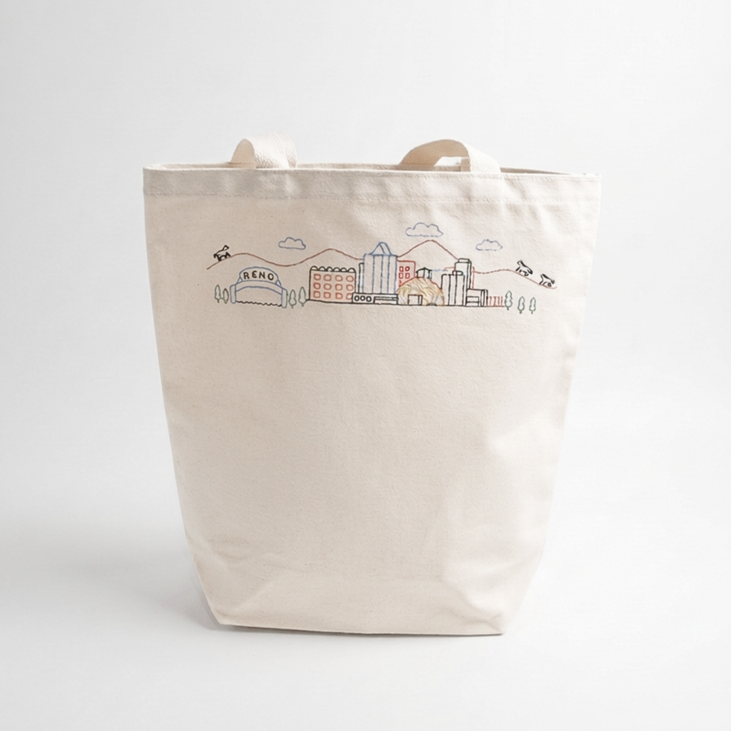 Reno Skyline Farmers Tote Tall – Stylish Canvas Market Tote for Grocery Shopping & Weekend Markets
