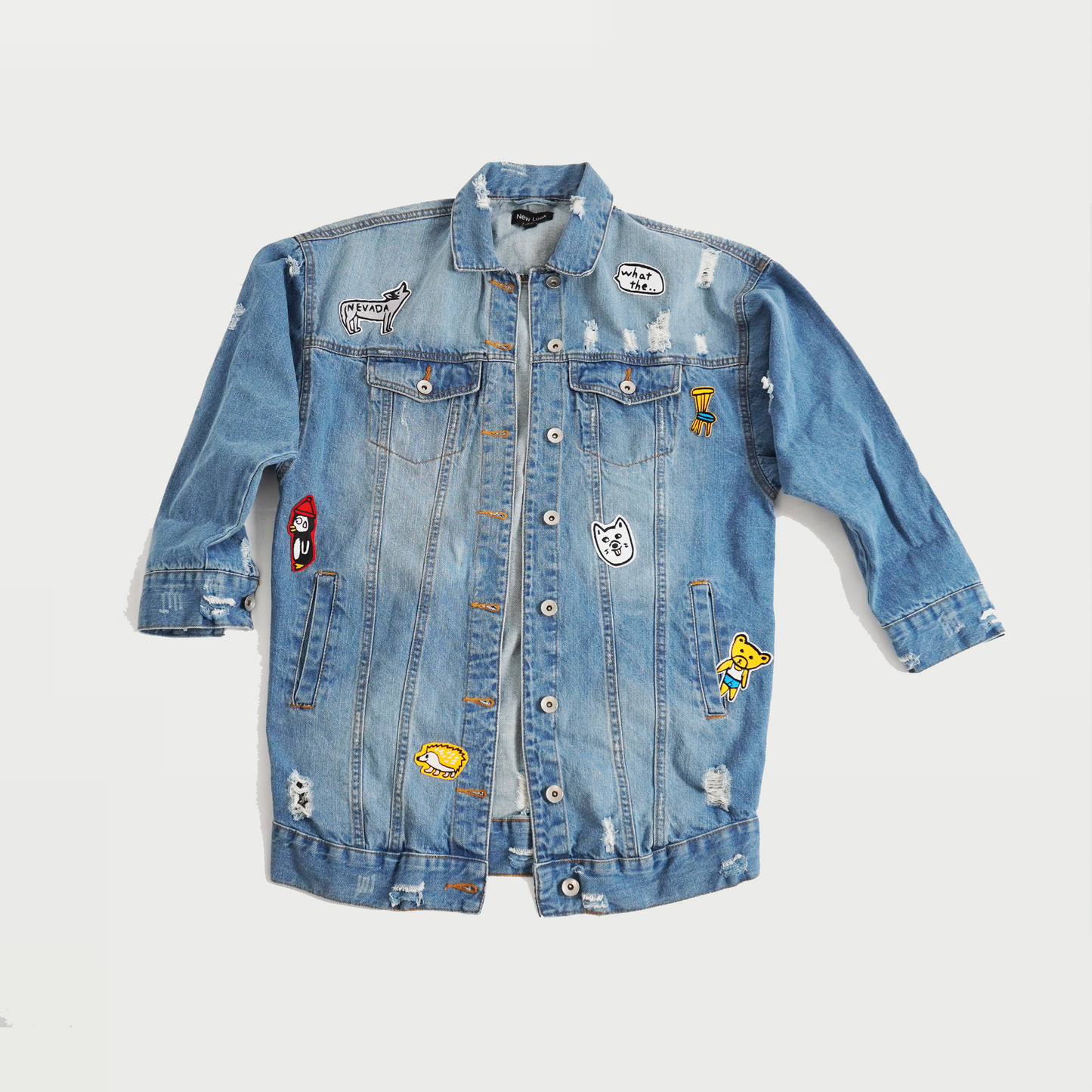 One and only- Long Jean Jacket Upcycled