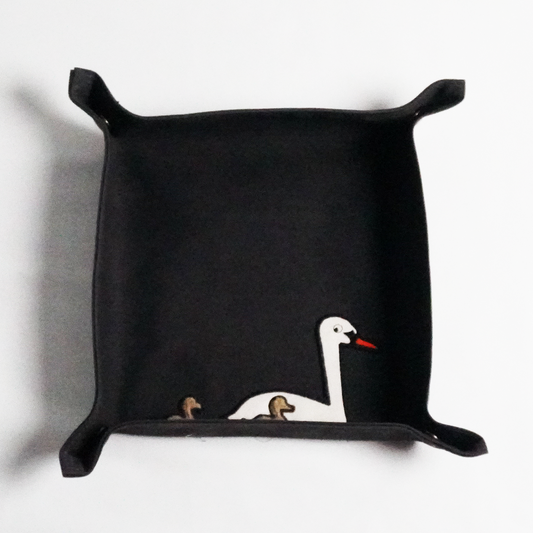 Swan Family Desk Tray – Wax Canvas Organizer