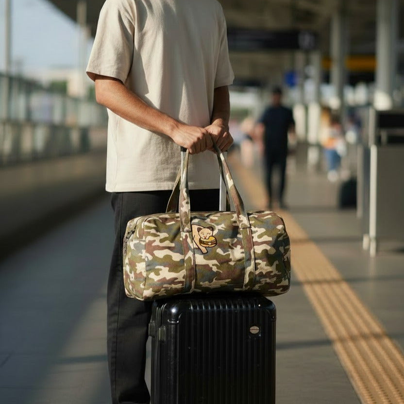 Puma Eats Burger Expedition Weekender – Funny Duffel Bag for Travel, Gym & Weekend Adventures