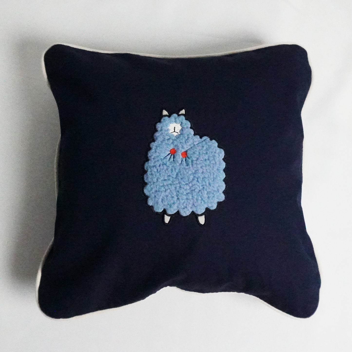 Alpaca Appliqué Pillow Case – Embroidered Cushion Cover (No Insert)