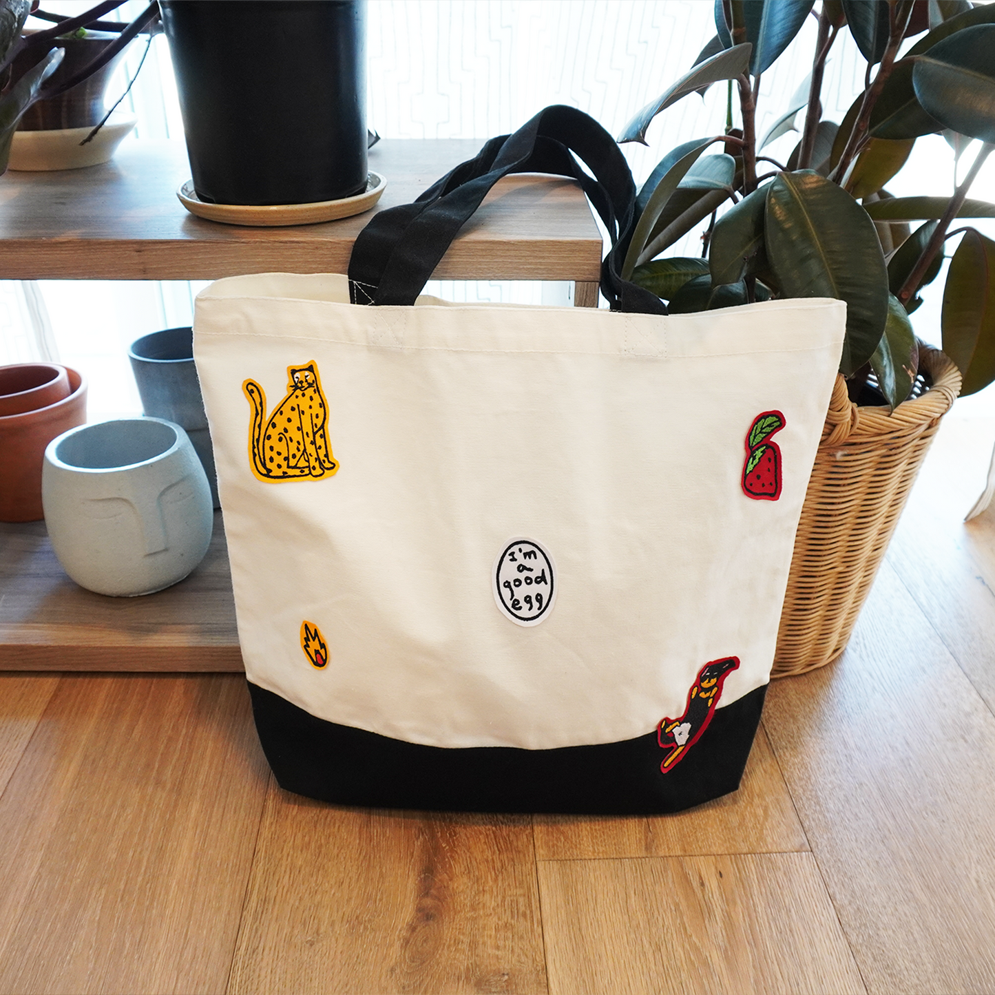 Multiple embroidery Tote bag