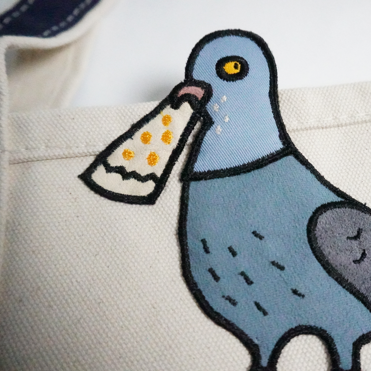 Pigeon Large Tote – Embroidered Canvas Bag