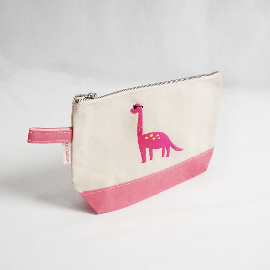 Pink Dinosaur Makeup Pouch – Fun and Practical Organizer for Essentials