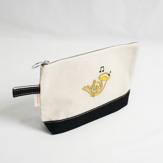 French Horn Black Makeup Pouch – Fun and Practical Organizer for Essentials