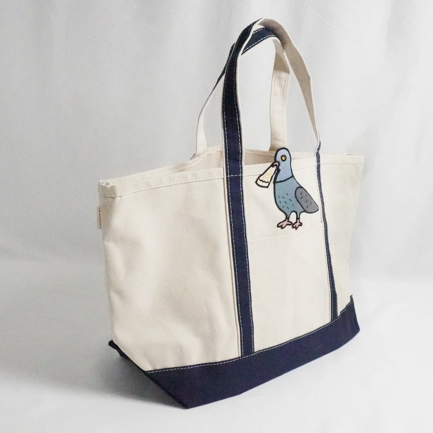 Pigeon Large Tote – Embroidered Canvas Bag
