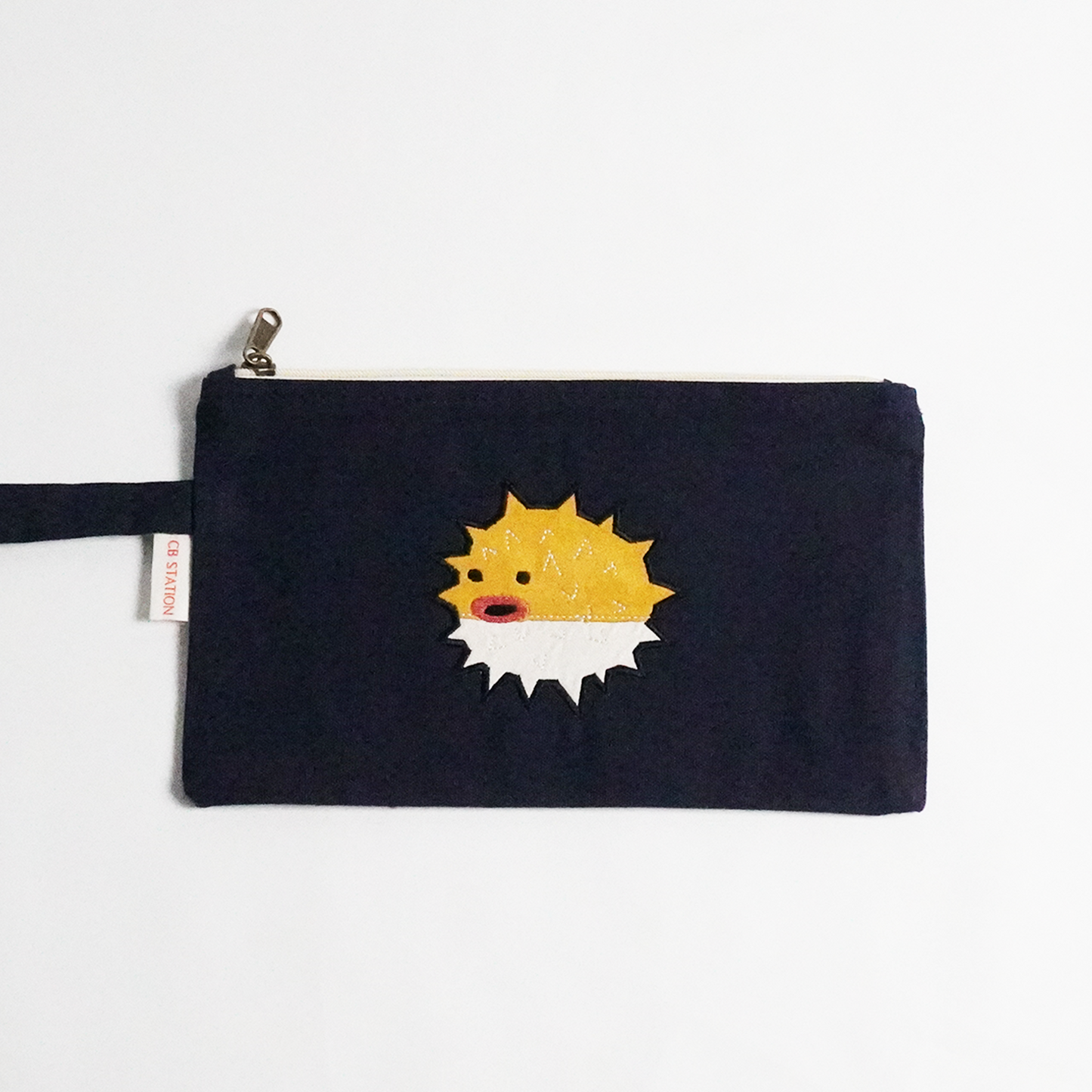 Puff Fish Navy Stripes Clutch – Cute Bag Organizer for Essentials