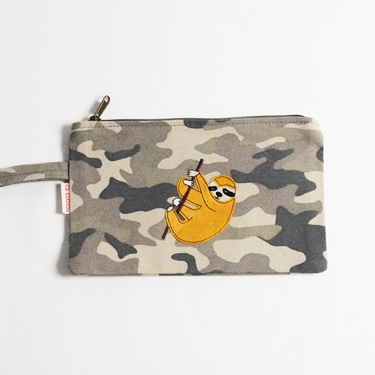 Sloth Camo Clutch – Fun Bag Organizer for Essentials