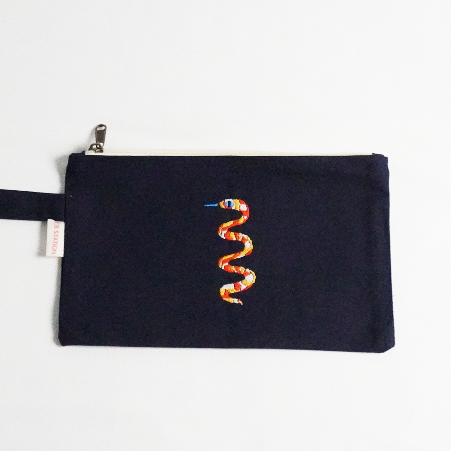 Color Snake Navy Clutch – Bold Bag Organizer for Essentials